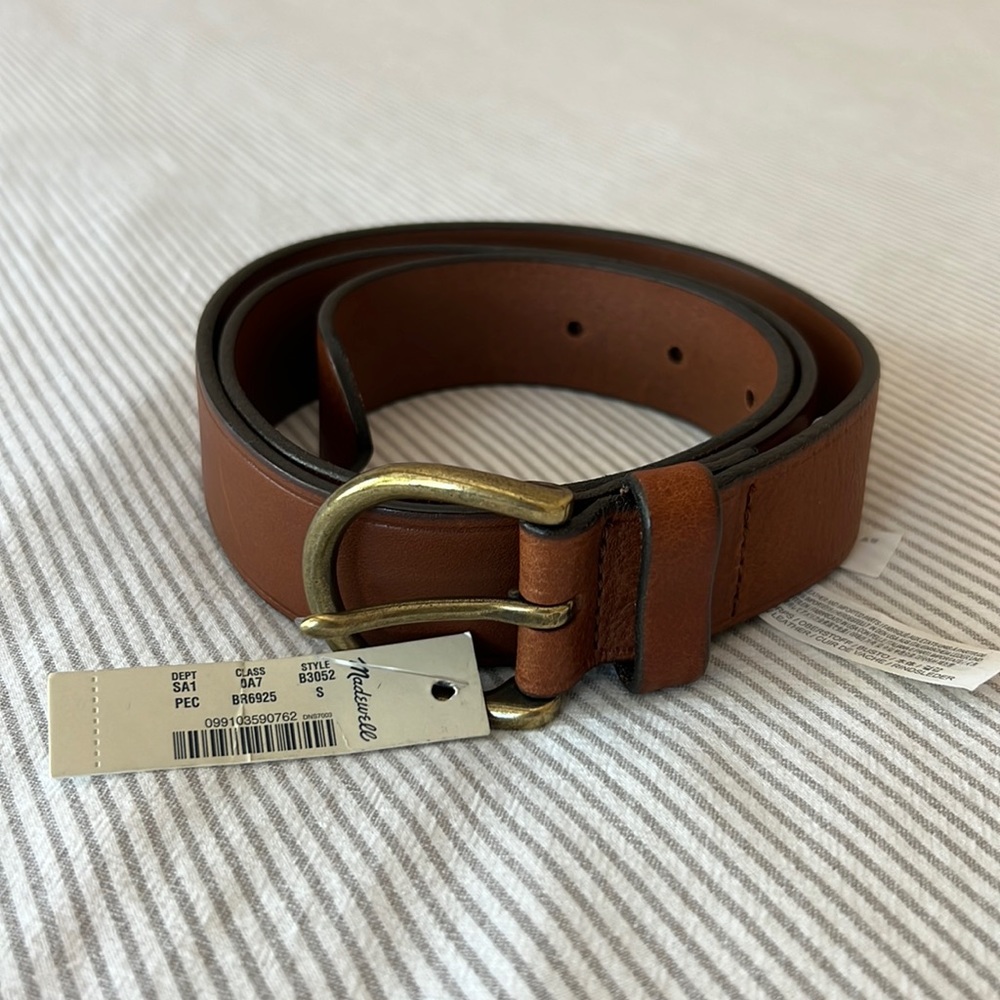 Madewell Medium Perfect Leather Belt Pecan S